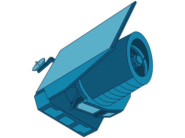 An illustration of ESA's Euclid spacecraft.