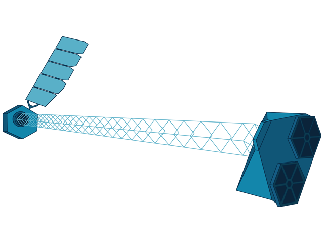 An illustration of NASA's NuSTAR space telescope.