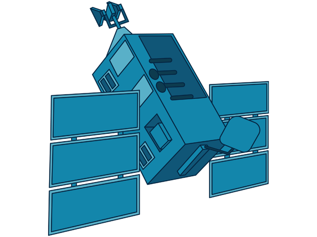 An illustration of NASA's RXTE satellite.