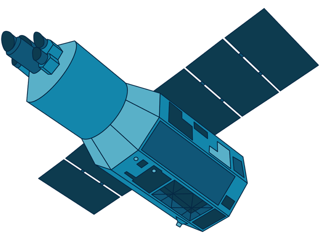 An illustration of JAXA’s XRISM spacecraft.
