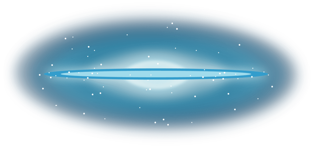 Barred Spiral Galaxy (Side View, Blue)